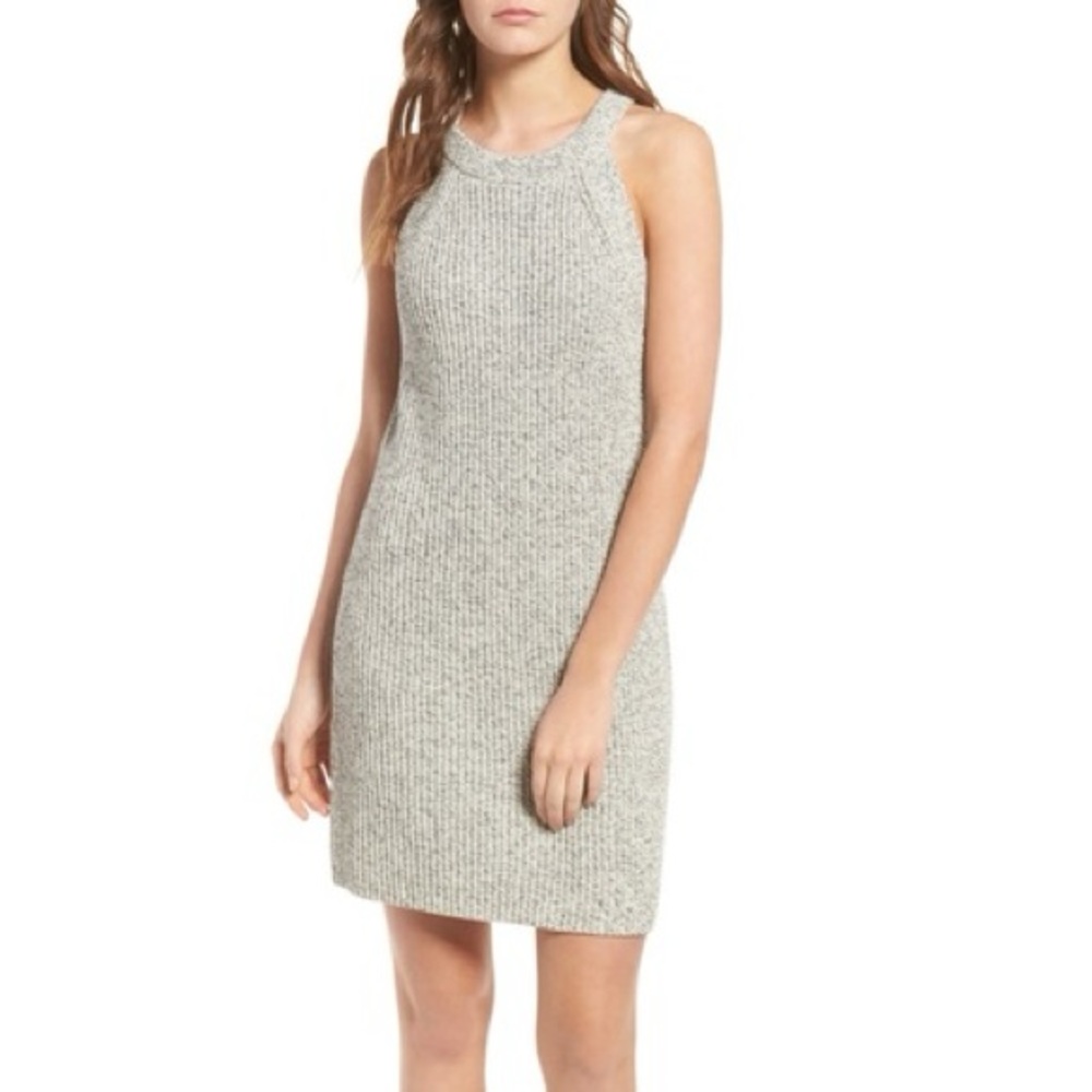Madewell Valley Marled Knit Grey Mini Cotton Dress Large